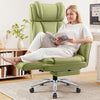 COOLHUT Extra High PU Leather Office Chair with Adjustable Headrest and Footrest, Executive Computer Chair, Ergonomic Office Chair, Thickened Seat Cushion and Lumbar Support