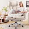 COOLHUT Big and Tall Office Chair, 450lbs Home Office Desk Chair with Flip Armrests Adjustable Headrset, Executive Reclining Office Chair with Footrest, Wide Home Desk Chair