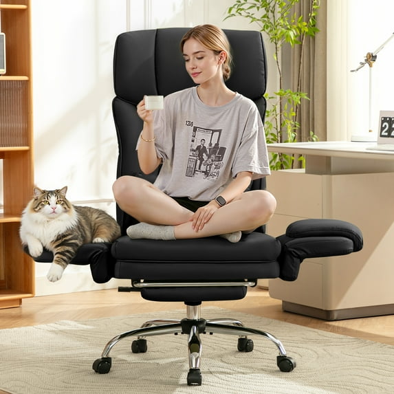 COOLHUT Heavy Duty Big and Tall Office Chair, Adjustable Lumbar Support,High Back Office Chair for Adults, 500lbs
