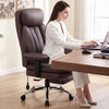 COOLHUT Big and Tall Office Chair 400lbs, High Back Executive Office Desk Chair with Inflatable Lumbar Support & Adjustable Padded Arms, Extra Wide Seat Home Office Chair with Footrest