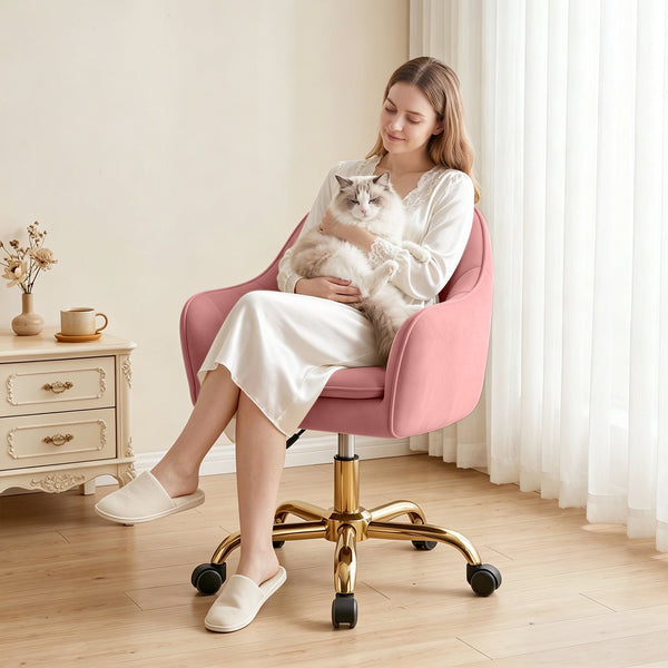 COOLHUT Home Office Chair, Makeup Vanity Chair, Rocking Swivel Chair