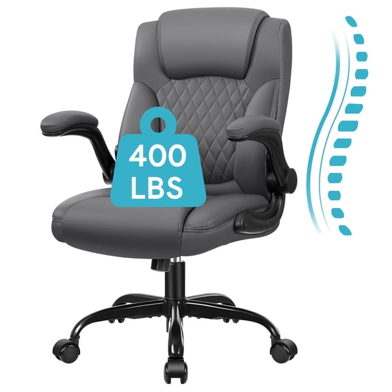 COOLHUT Leather Office Chair, Big and Tall Office Chair 400LBS Wide Seat Ergonomic Computer Desk Chair High Back Executive Leather Chair Adjustable Task Chair Lumbar Back with 8-Year Warranty