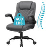 COOLHUT Leather Office Chair, Big and Tall Office Chair 400LBS Wide Seat Ergonomic Computer Desk Chair High Back Executive Leather Chair Adjustable Task Chair Lumbar Back with 8-Year Warranty