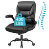 COOLHUT Leather Office Chair, Big and Tall Office Chair 400LBS Wide Seat Ergonomic Computer Desk Chair High Back Executive Leather Chair Adjustable Task Chair Lumbar Back with 8-Year Warranty