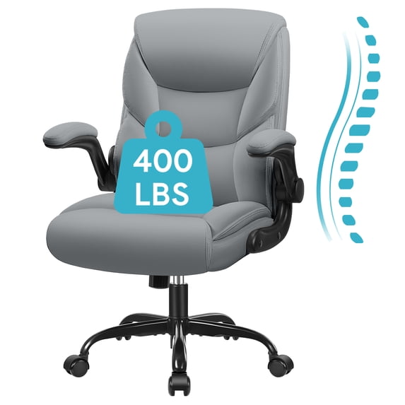 COOLHUT Leather Office Chair, Big and Tall Office Chair 400LBS Wide Seat Ergonomic Computer Desk Chair High Back Executive Leather Chair Adjustable Task Chair Lumbar Back with 8-Year Warranty