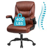 COOLHUT Leather Office Chair, Big and Tall Office Chair 400LBS Wide Seat Ergonomic Computer Desk Chair High Back Executive Leather Chair Adjustable Task Chair Lumbar Back with 8-Year Warranty
