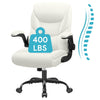 COOLHUT Leather Office Chair, Big and Tall Office Chair 400LBS Wide Seat Ergonomic Computer Desk Chair High Back Executive Leather Chair Adjustable Task Chair Lumbar Back with 8-Year Warranty