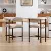 COOLHUT Modern Counter Height Bar Stool, 26 Inch Barrel Bar Stool with Wide Seat, Linen Fabric Upholstered Barstools for Kitchen Island or Home Bar