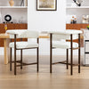 COOLHUT Modern Counter Height Bar Stool, 26 Inch Barrel Bar Stool with Wide Seat, Linen Fabric Upholstered Barstools for Kitchen Island or Home Bar