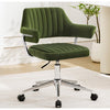 COOLHUT Modern Swivel Office Desk Chair, Velvet Leather Chair with Back and Wheels, Height Adjustable Comfy Home Office Chair, Simple Assembly For Living Room, Bed Room