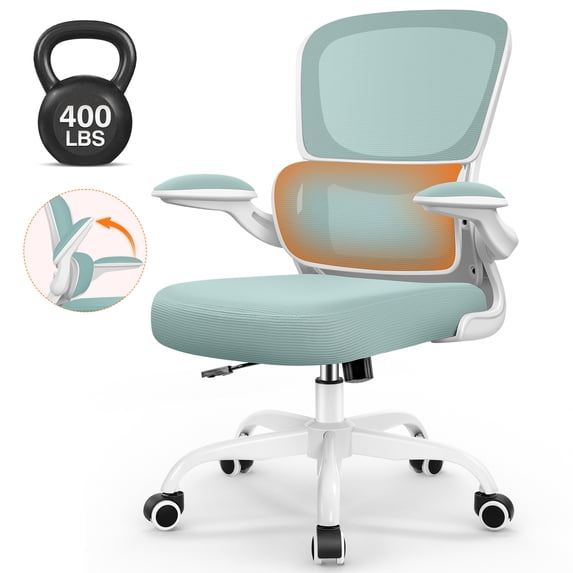 COOLHUT Office Chair, Ergonomic Desk Chair with Lumbar Support and Adjustable Armrests, Breathable Mesh Mid Back Computer Chair, Reclining Task Chair for Home Office
