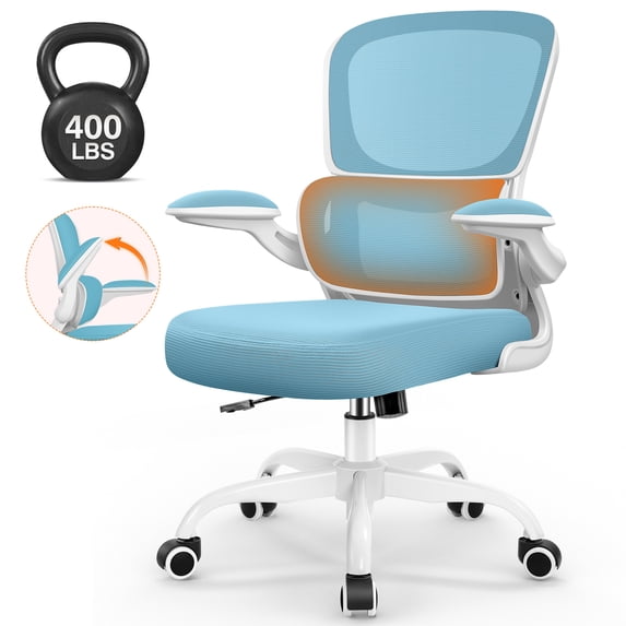 COOLHUT Office Chair, Ergonomic Desk Chair with Lumbar Support and Adjustable Armrests, Breathable Mesh Mid Back Computer Chair, Reclining Task Chair for Home Office