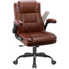 COOLHUT Office Chair, Executive Leather Chair Home Office Desk Chairs, Computer Chair with Adjustable Flip-up Padded Arms, Lumbar Support Swivel Desk Chair with Adjustable Hight and Tilt
