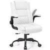 COOLHUT Office Chair, Executive Leather Chair Home Office Desk Chairs, Computer Chair with Adjustable Flip-up Padded Arms, Lumbar Support Swivel Desk Chair with Adjustable Hight and Tilt