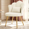 COOLHUT Petal Velvet Vanity Chair, Flower Cute Girls Mack Up Vanity Stool Chair with Lumber Pillow and Adustable Gold Legs, Upholstered Small Desk Chair for Living Room Bedroom Home Office