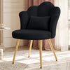 COOLHUT Petal Velvet Vanity Chair, Flower Cute Girls Mack Up Vanity Stool Chair with Lumber Pillow and Adustable Gold Legs, Upholstered Small Desk Chair for Living Room Bedroom Home Office
