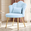 COOLHUT Petal Velvet Vanity Chair, Flower Cute Girls Mack Up Vanity Stool Chair with Lumber Pillow and Adustable Gold Legs, Upholstered Small Desk Chair for Living Room Bedroom Home Office