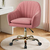 COOLHUT Office Desk Chair with Padded, Velvet Vanity Chair with Back and Wheels, Home Office Chiar with Sliver Legs, Height Adjustable, Rolling Chair for Vanity Room, Makeup Room, Bedroom