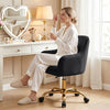 COOLHUT Office Desk Chair with Padded, Velvet Vanity Chair with Back and Wheels, Comfy Home Office Chiar with Gold Legs, Height Adjustable, Rolling Chair for Vanity Room, Makeup Room, Bedroom