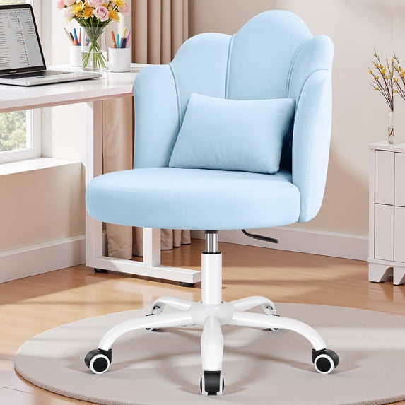 COOLHUT Office Desk Chair, Vanity Chair Velvet Petal Office Chair, Modern Home Office Chair, Height Adjustable Computer Chair for Bedroom Living Room