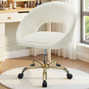 COOLHUT Home Office Desk Chairs, Adjustable Swivel Vanity Chair, Modern Makeup Velvet Vanity Chairs, Rolling Vanity Chair with Golden Base for Bedroom, Living Room, Computer Room