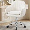 COOLHUT Office Desk Chair with Padded, Velvet Vanity Chair with Back and Wheels, Home Office Chiar with Sliver Legs, Height Adjustable, Rolling Chair for Vanity Room, Makeup Room, Bedroom