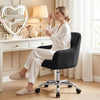 COOLHUT Office Desk Chair with Padded, Velvet Vanity Chair with Back and Wheels, Comfy Home Office Chiar with Gold Legs, Height Adjustable, Rolling Chair for Vanity Room, Makeup Room, Bedroom