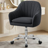COOLHUT Office Desk Chair with Padded, Velvet Vanity Chair with Back and Wheels, Home Office Chiar with Sliver Legs, Height Adjustable, Rolling Chair for Vanity Room, Makeup Room, Bedroom
