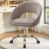 COOLHUT Home Office Desk Chairs, Adjustable Swivel Vanity Chair, Modern Makeup Velvet Vanity Chairs, Rolling Vanity Chair with Golden Base for Bedroom, Living Room, Computer Room