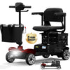 COOLHUT Upgrade 4 Wheels Mobility Scooter for Seniors with Removable Battery, 25+ Mile Range Foldable Electric Powered Mobility Wheelchair Device with Foldable Back Baskets, Fits in Car Trunk