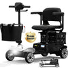 COOLHUT Upgrade 4 Wheels Mobility Scooter for Seniors with Removable Battery, 25+ Mile Range Foldable Electric Powered Mobility Wheelchair Device with Foldable Back Baskets, Fits in Car Trunk