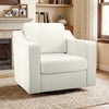 COOLHUT Swivel Accent Chair, Linen Fabric Modern Upholstered Armchair with Plump Back Pillow, Comfort Barrel Reading Chair for Living Room Bedroom