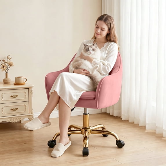 COOLHUT Vanity Chair, Makeup Chair for Grils, Rocking Swivel Chair