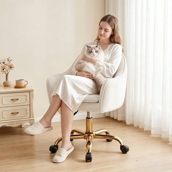 COOLHUT Vanity Chair, Makeup Chair for Grils, Rocking Swivel Chair