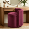 COOLHUT Vanity Chair, Upholstered Vanity Stool with Storage, Velvet Swivel Accent Chair, No Assembly Small Accent Stool, Makeup Chair for Bedroom, Living Room and Dressing Area