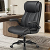 COOLHUT Big and Tall Office Chair 350LBS, Comfy Heavy Duty Executive Desk Chair with Adjustable Lumbar Support, Higth Back Computer Home Office Chair with Padded Flip -up Arms