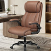 COOLHUT Big and Tall Office Chair 350LBS, Comfy Heavy Duty Executive Desk Chair with Adjustable Lumbar Support, Higth Back Computer Home Office Chair with Padded Flip -up Arms