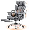 COOLHUT Big and Tall Office Chair 500LBS Wide Seat Ergonomic Computer Desk Chair, PU Leather Executive Office Chair with Footrest, Adjustable Task Chair Lumbar Back Support 8 Hour