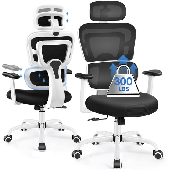 COOLHUT Ergonomic Office Chair, High Back Desk Chair, Breathable Mesh Computer Chair with Lumbar Support, Comfy Foam Cushion Home Office Chair