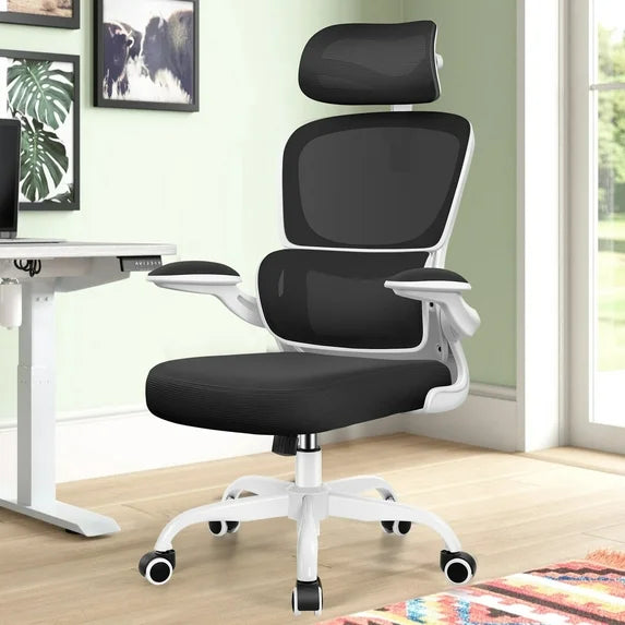 COOLHUT Office Chair, Ergonomic Desk Chair with Lumbar Support and Adjustable Armrests, Breathable Mesh Mid Back Computer Chair, Reclining Task Chair for Home Office