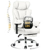 COOLHUT Large Executive PU Leather Office Chair with Adjustable Armrests and Footrest, High Back and Lumbar Support, Ideal for Big and Tall Users, Perfect for Home Office or Computer Desk Use