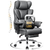 COOLHUT Large Executive PU Leather Office Chair with Adjustable Armrests and Footrest, High Back and Lumbar Support, Ideal for Big and Tall Users, Perfect for Home Office or Computer Desk Use