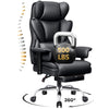COOLHUT Large Executive PU Leather Office Chair with Adjustable Armrests and Footrest, High Back and Lumbar Support, Ideal for Big and Tall Users, Perfect for Home Office or Computer Desk Use