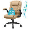 COOLHUT Leather Office Chair, Big and Tall Office Chair 400LBS Wide Seat Ergonomic Computer Desk Chair High Back Executive Leather Chair Adjustable Task Chair Lumbar Back with 8-Year Warranty