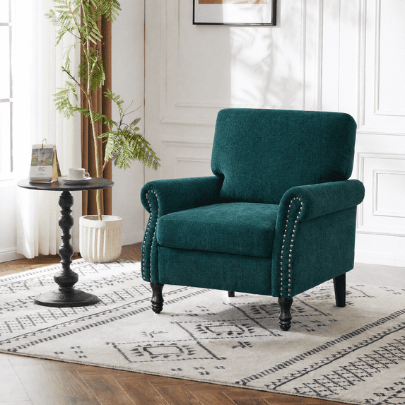 COOLHUT Modern Accent Chair Armchair, Linen Fabric Upholstered Comfy Single Sofa with Solid Wood Frame for Living Room