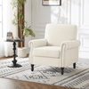 COOLHUT Modern Accent Chair Armchair, Linen Fabric Upholstered Comfy Single Sofa with Solid Wood Frame for Living Room