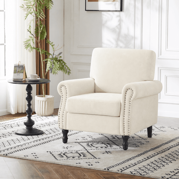 COOLHUT Modern Accent Chair Armchair, Linen Fabric Upholstered Comfy Single Sofa with Solid Wood Frame for Living Room