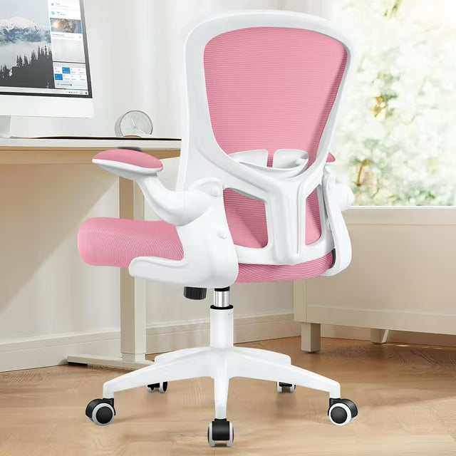 COOLHUT Office Chair with Lumbar Support and Flip-up Arms, Ergonomic Desk Chair