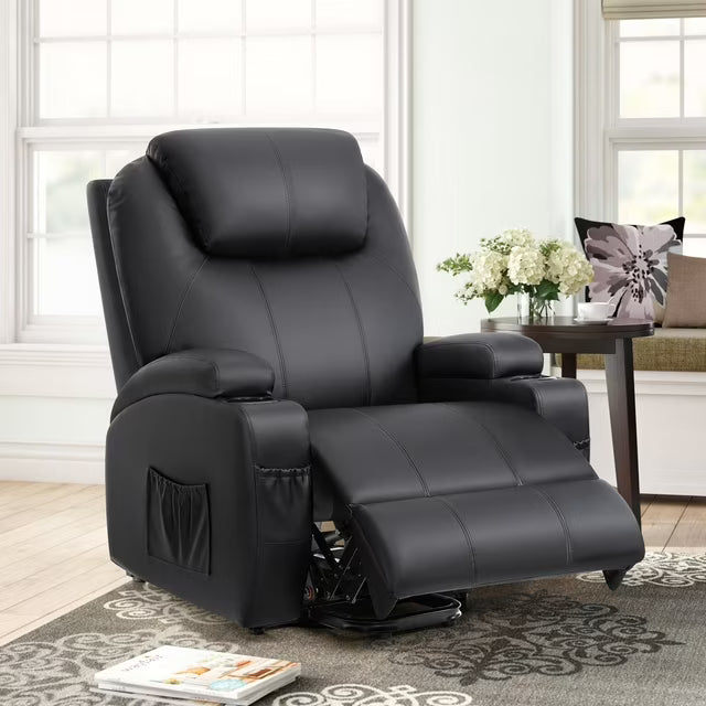 COOLHUT Power Lift Recliner Chair Recliners for Elderly with Heat and Massage Recliner Chair for Living Room, PU Leather Single Sofa for Adults