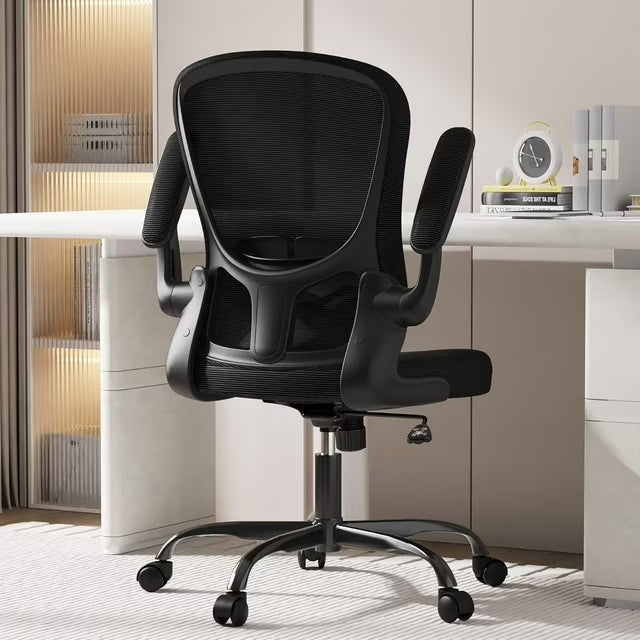 COOLHUT Office Chair with Lumbar Support and Flip-up Arms, Ergonomic Desk Chair